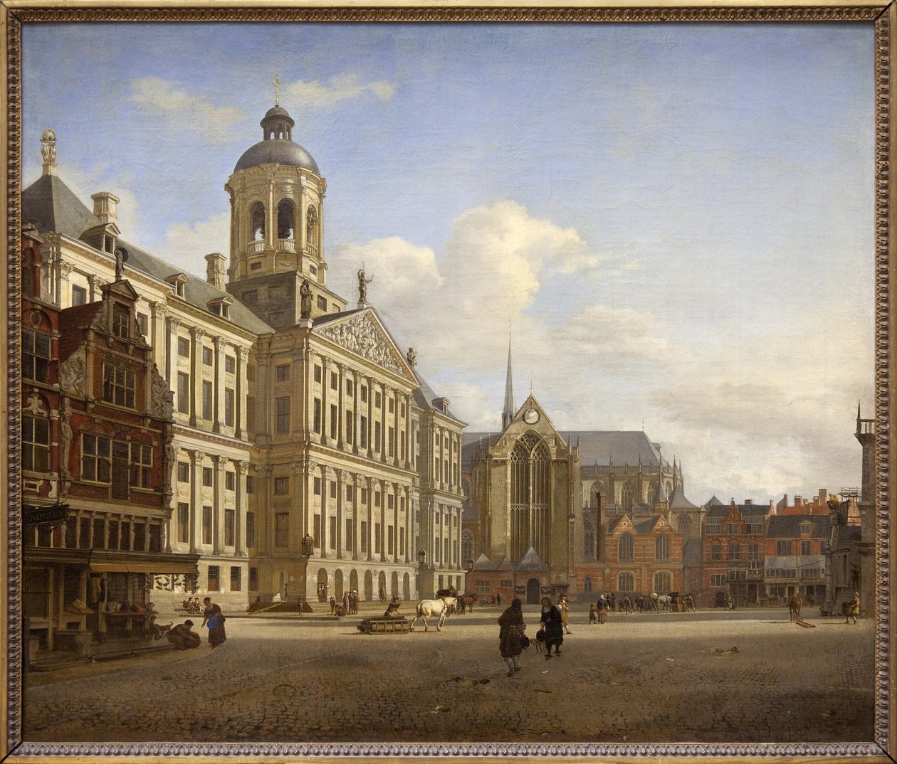 The Dam with the New City Hall in Amsterdam by Jan van der Heyden