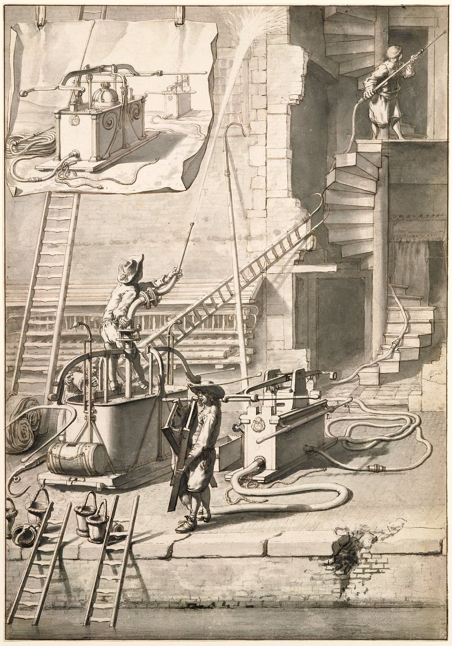 Comparison of Old Fire Engines with Van der Heyden