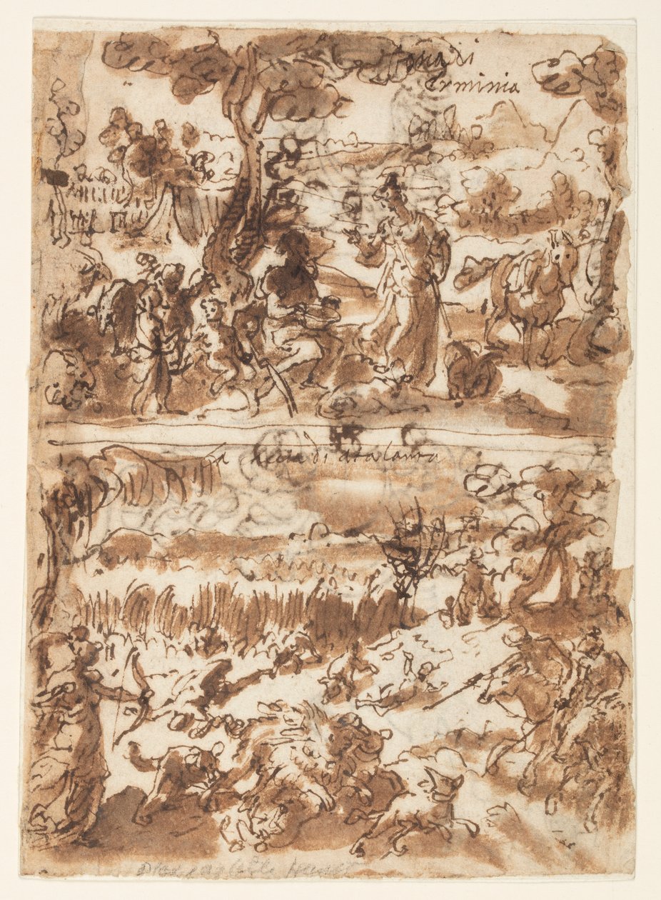 Above: Erminia and the Shepherd; Below: Atalanta Hunting the Calydonian Boar by Jan van der Straet, called Stradanus