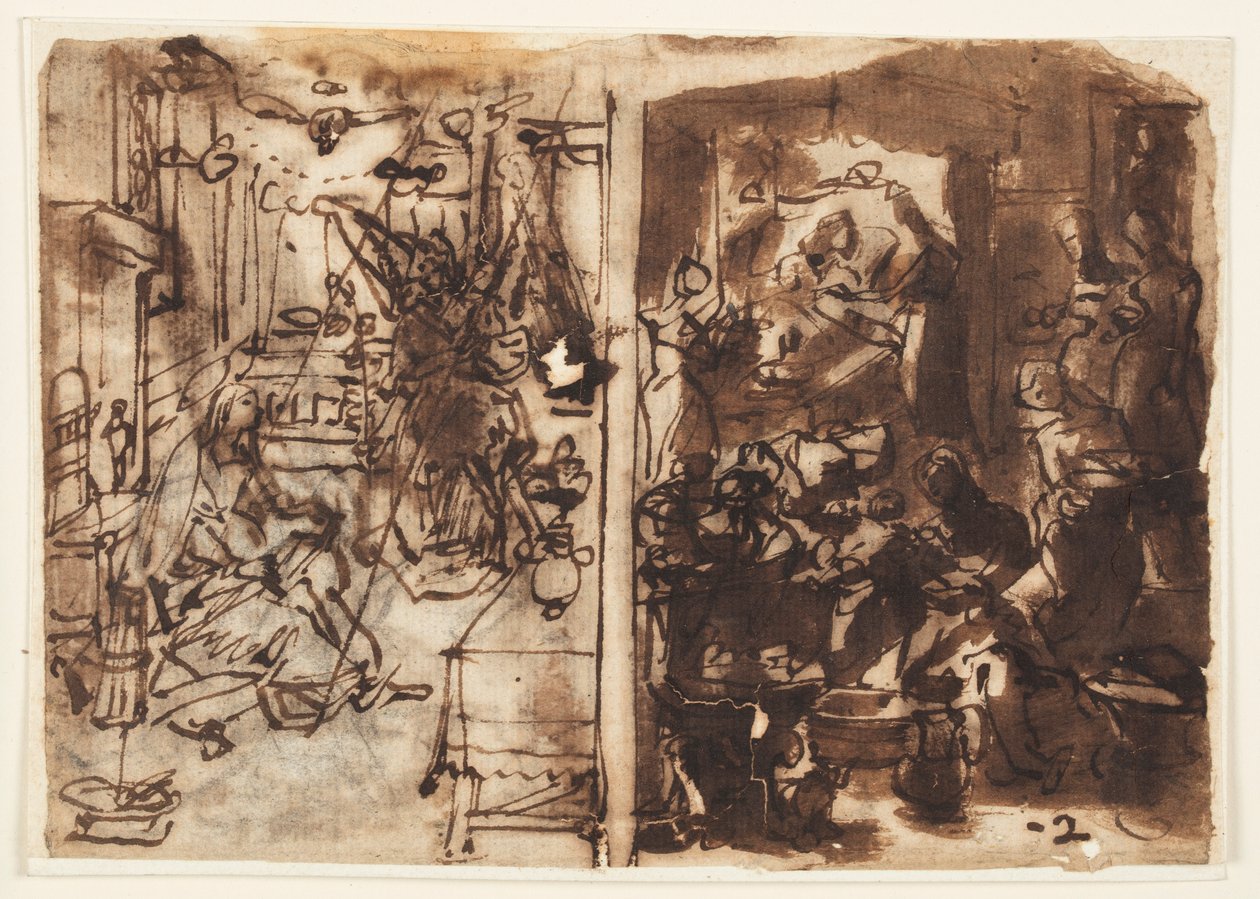 Annunciation (left); Birth of the Virgin (right) by Jan van der Straet, called Stradanus