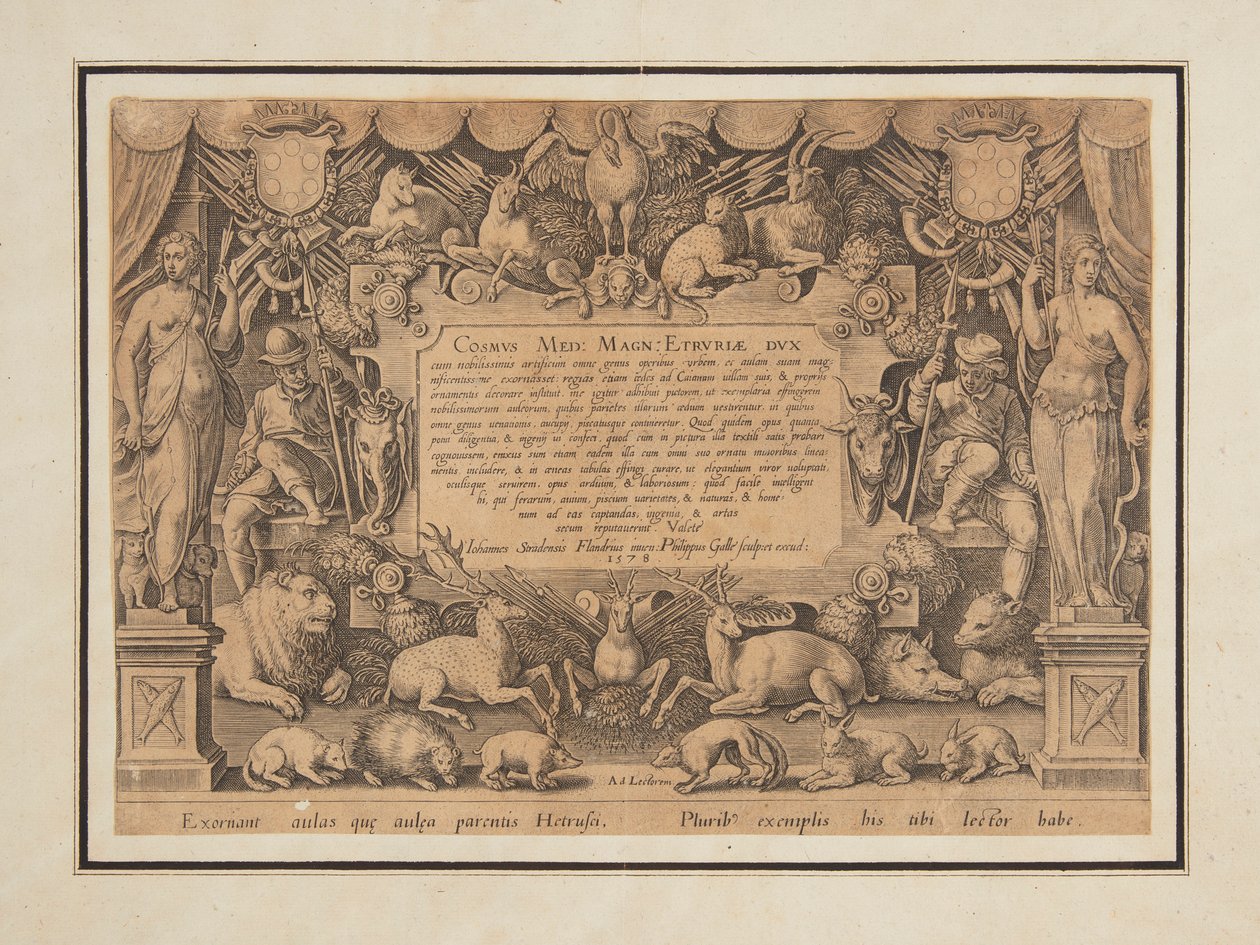 Dedicatory Page of the Set "Mediceae familiae rerum feliciter gestarum Victoria et triumphi" by Jan van der Straet, called Stradanus