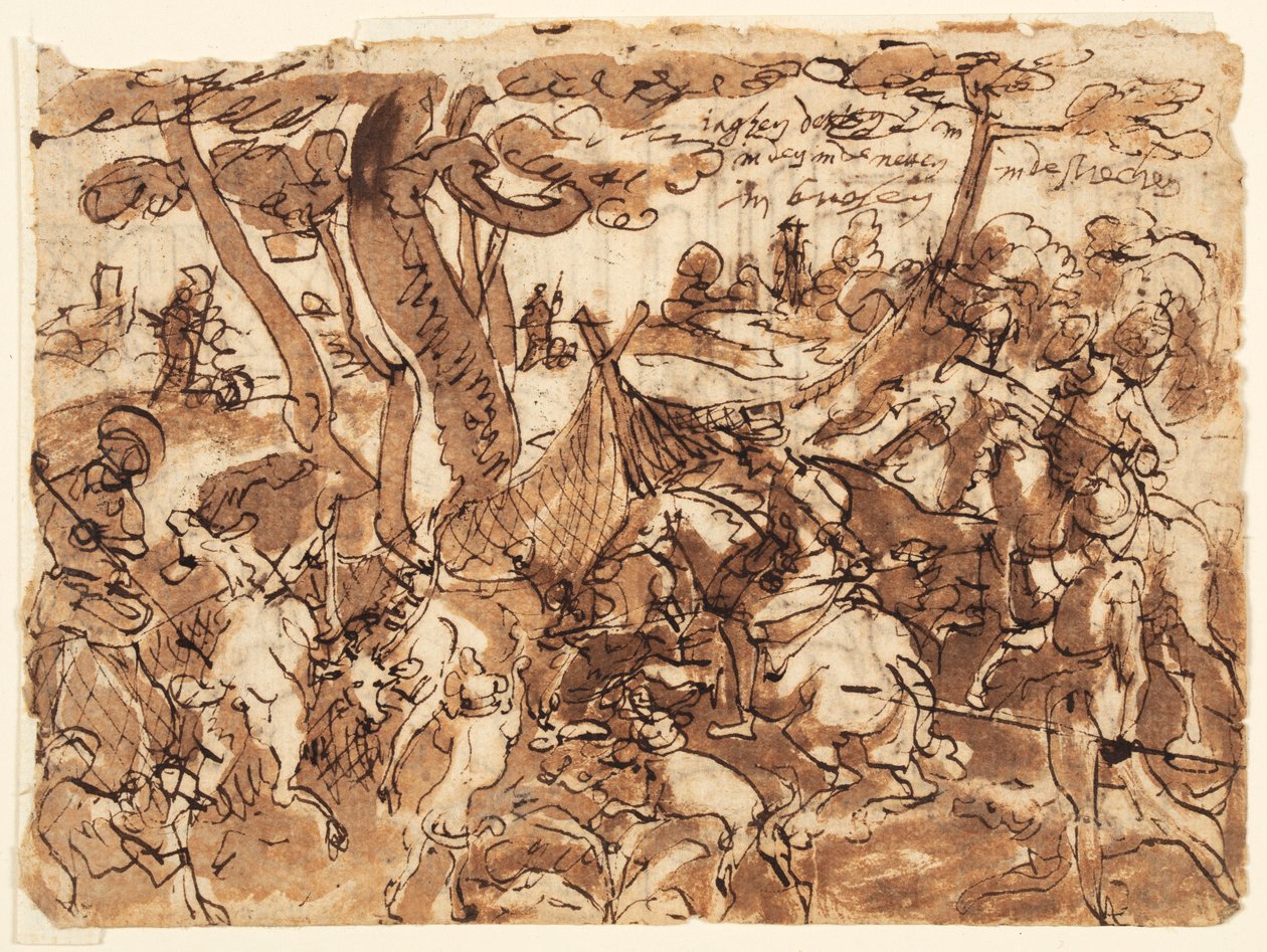 Deer Hunt with Nets by Jan van der Straet, called Stradanus