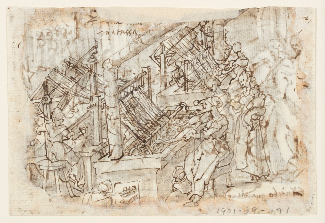 Sericulture, Unwinding Cocoons by Jan van der Straet, called Stradanus