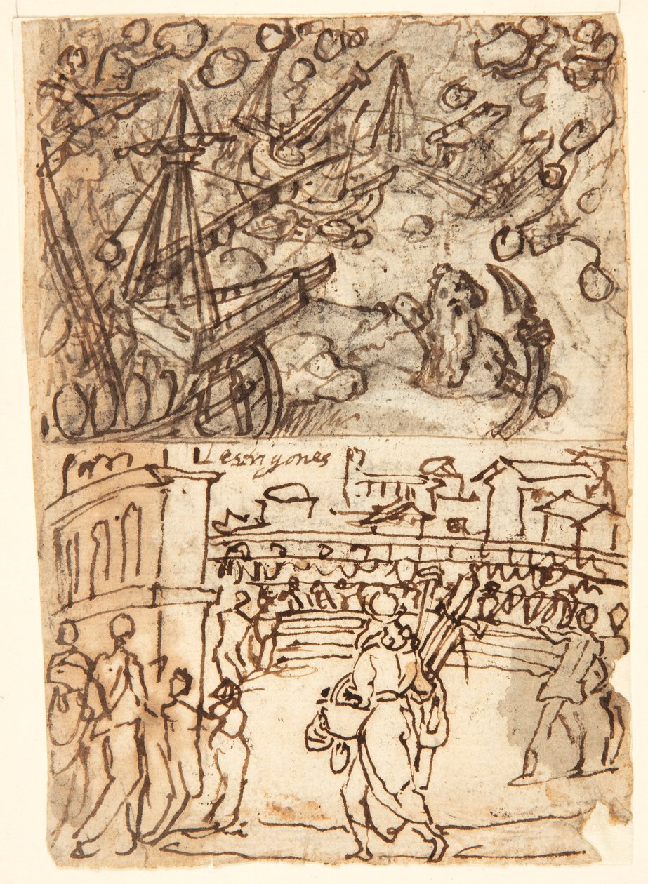 Sketchbook Page with Cyclops by Jan van der Straet, called Stradanus