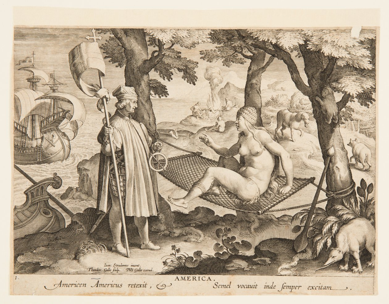 The Discovery of America, plate 1 from the 