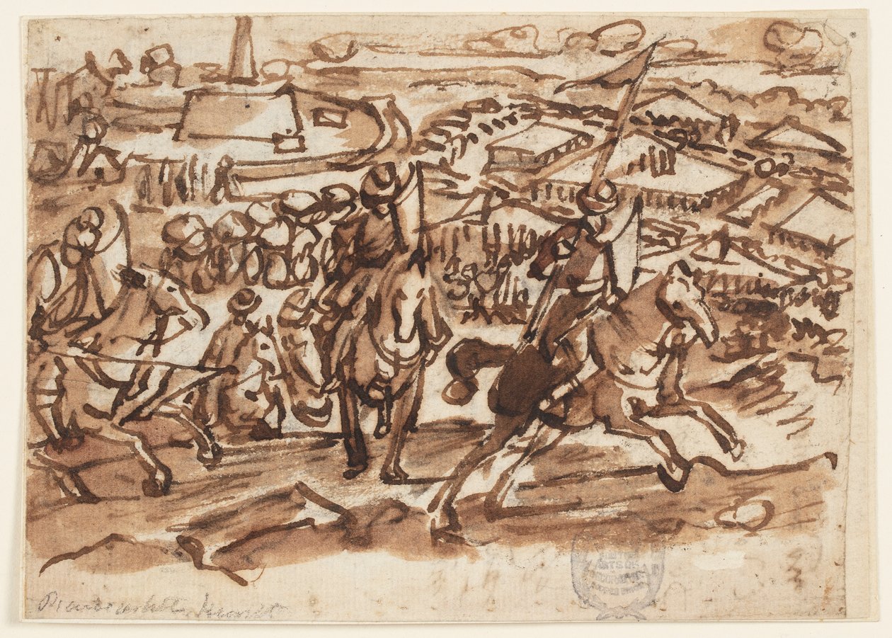 The Retreat of the Turks after the Siege of Vienna in 1529 by Jan van der Straet, called Stradanus