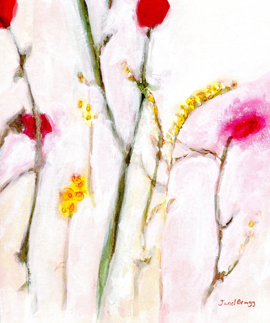 Floral in Orange and Lilac, c.2019 by Janel Bragg