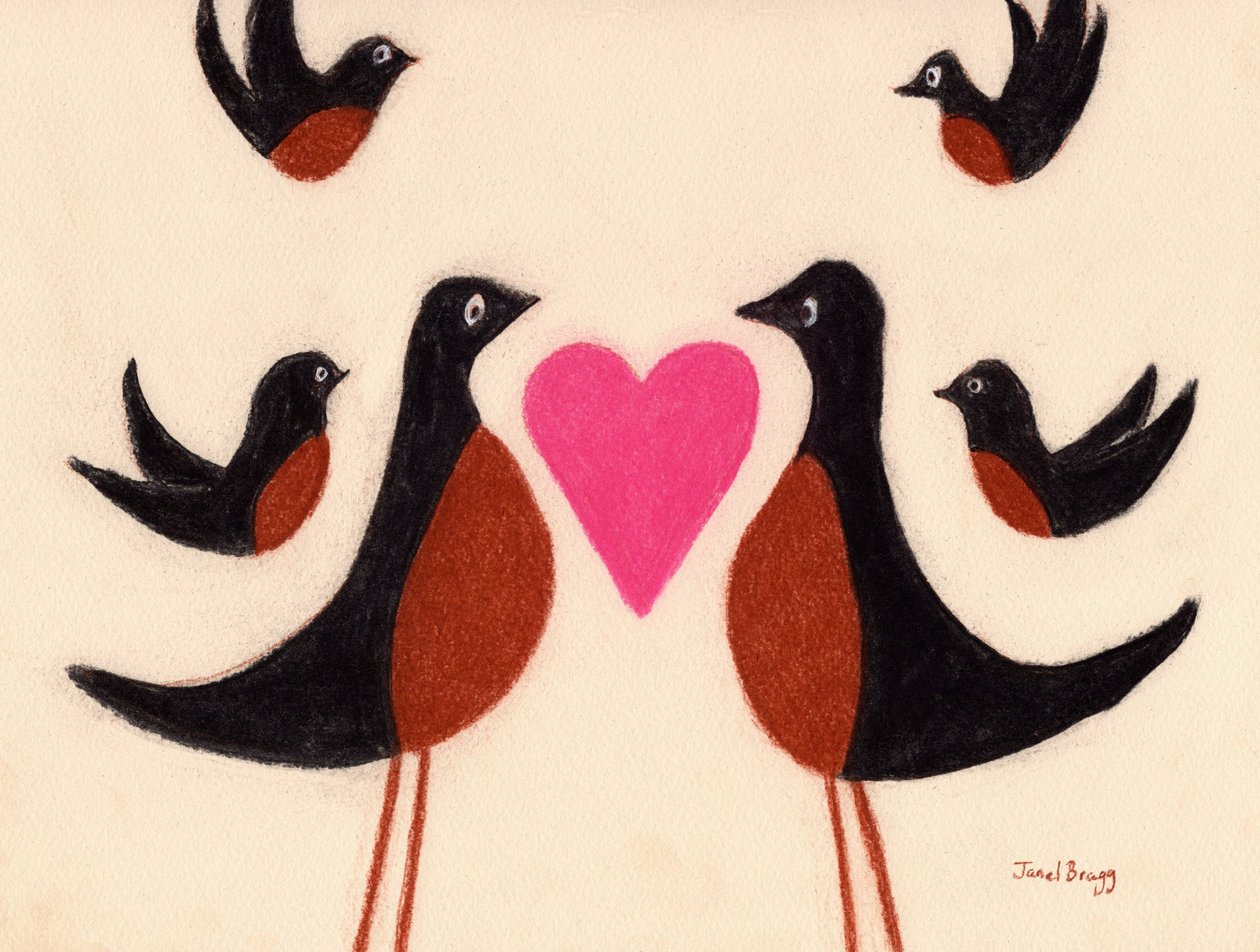Robins in Love, c.2023 by Janel Bragg