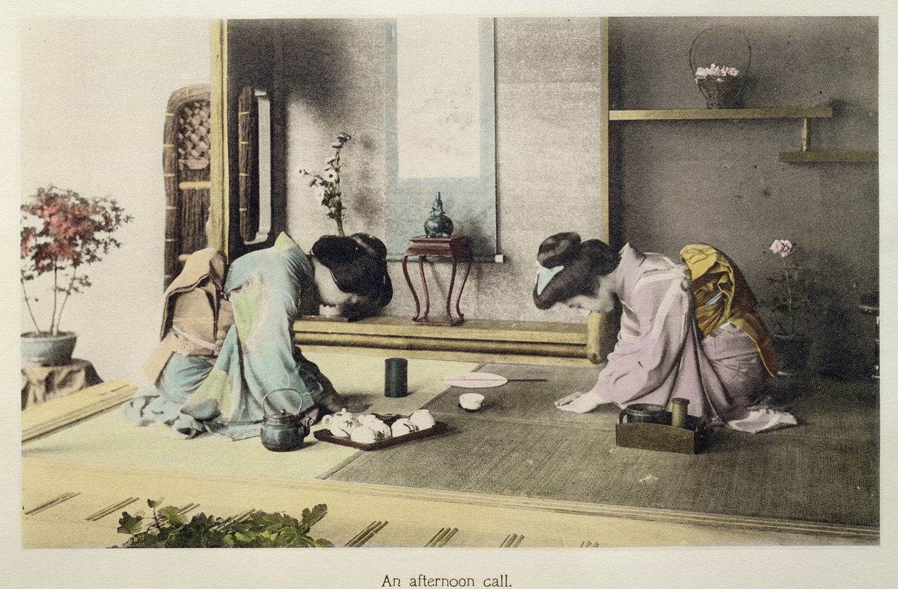An Afternoon Call, c.1880 by Japanese Photographer