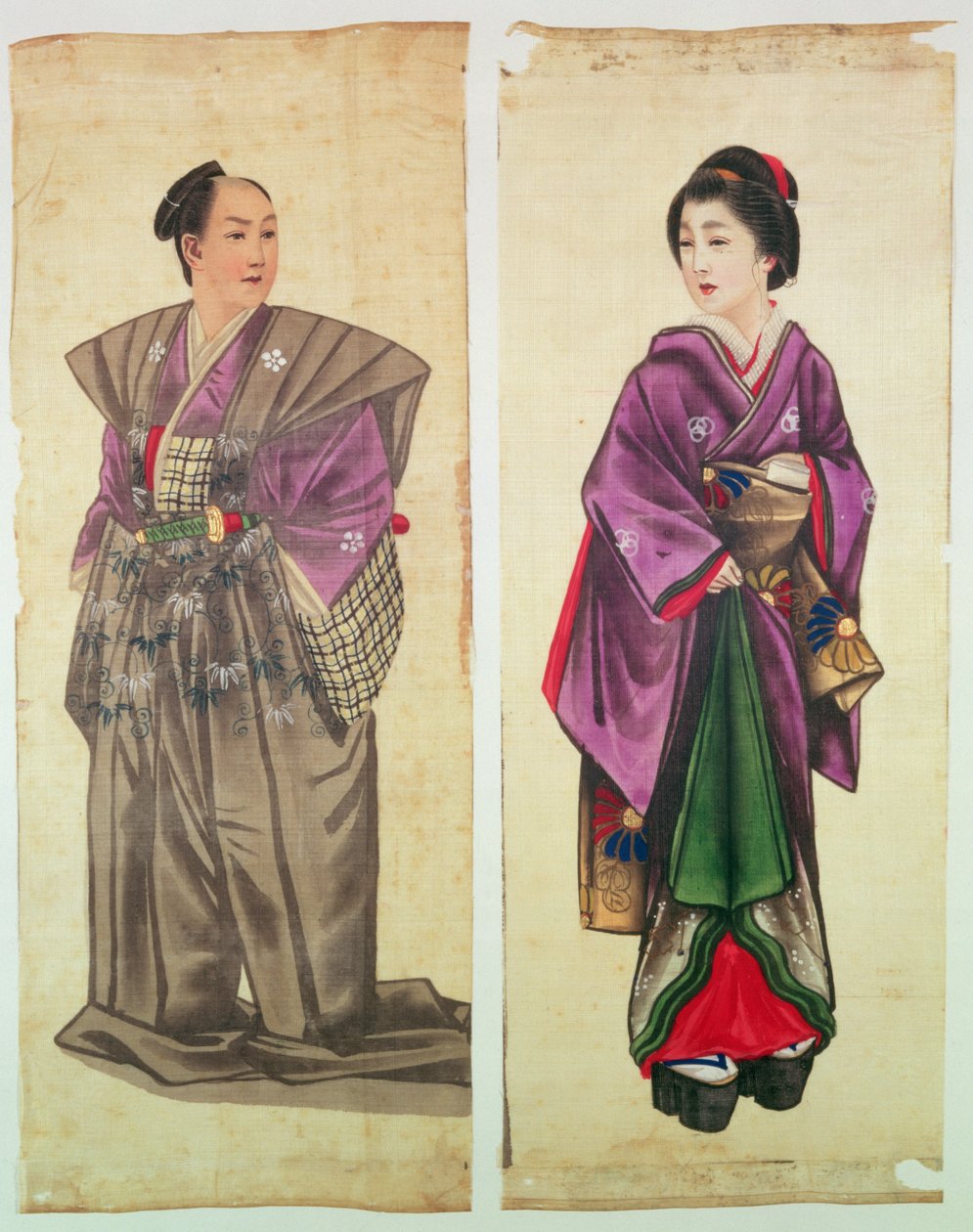 Two Japanese Figures by Japanese School
