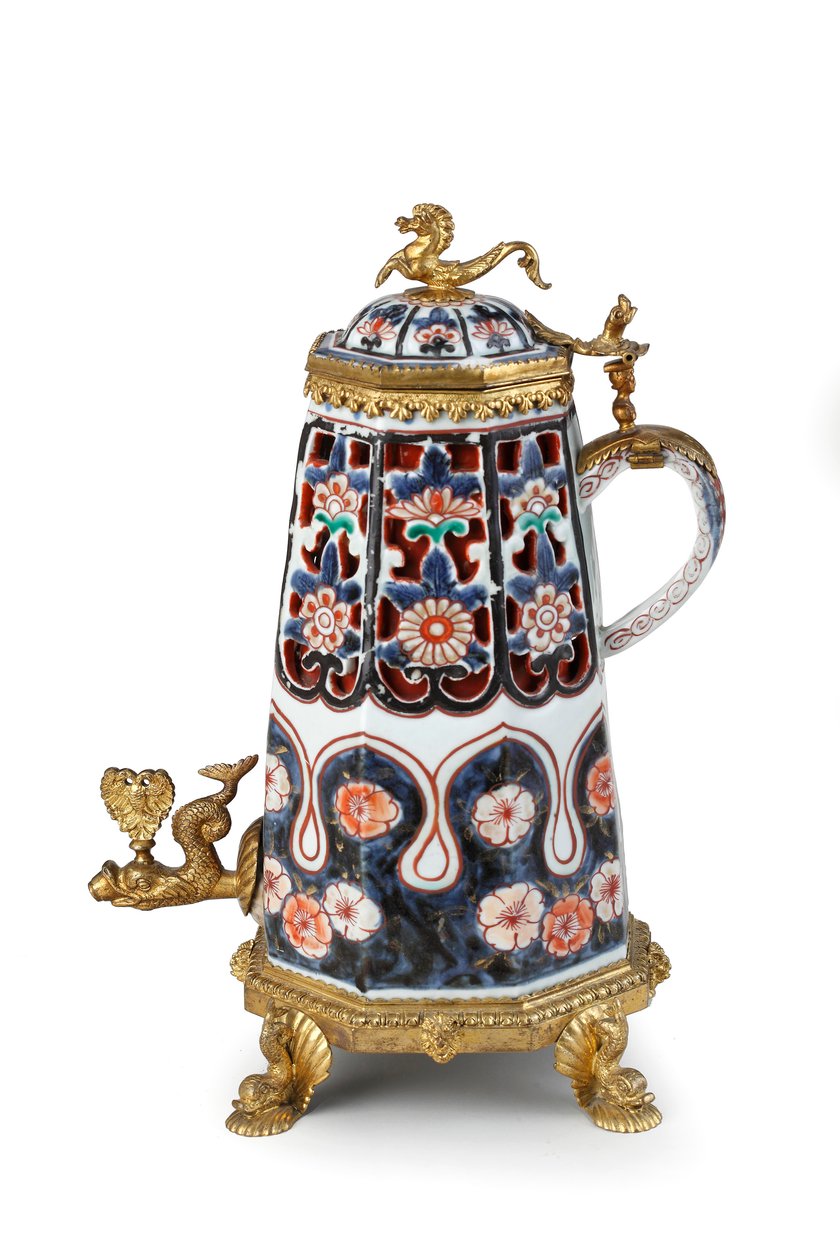 A Rare Elegantly Mounted Imari Coffee Pot and Cover by Japanese School