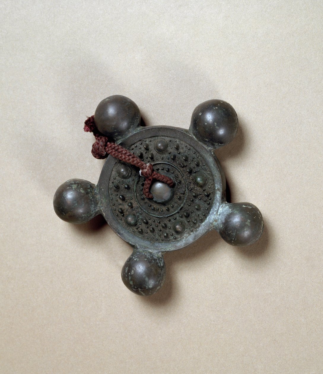 Bronze mirror with five little globes, Kofun period by Japanese School