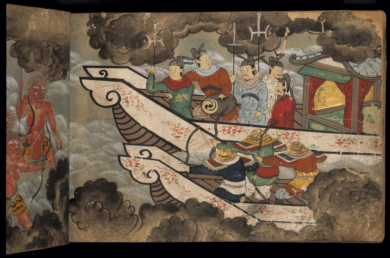 Chinese Soldiers on Ships, Illustration from the 