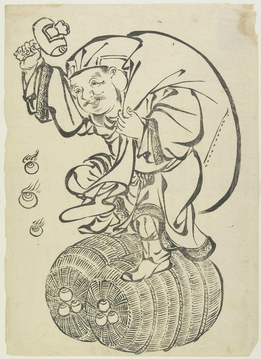 Daikoku God Dancing on Rice Bales, mid to late 18th century by Japanese School