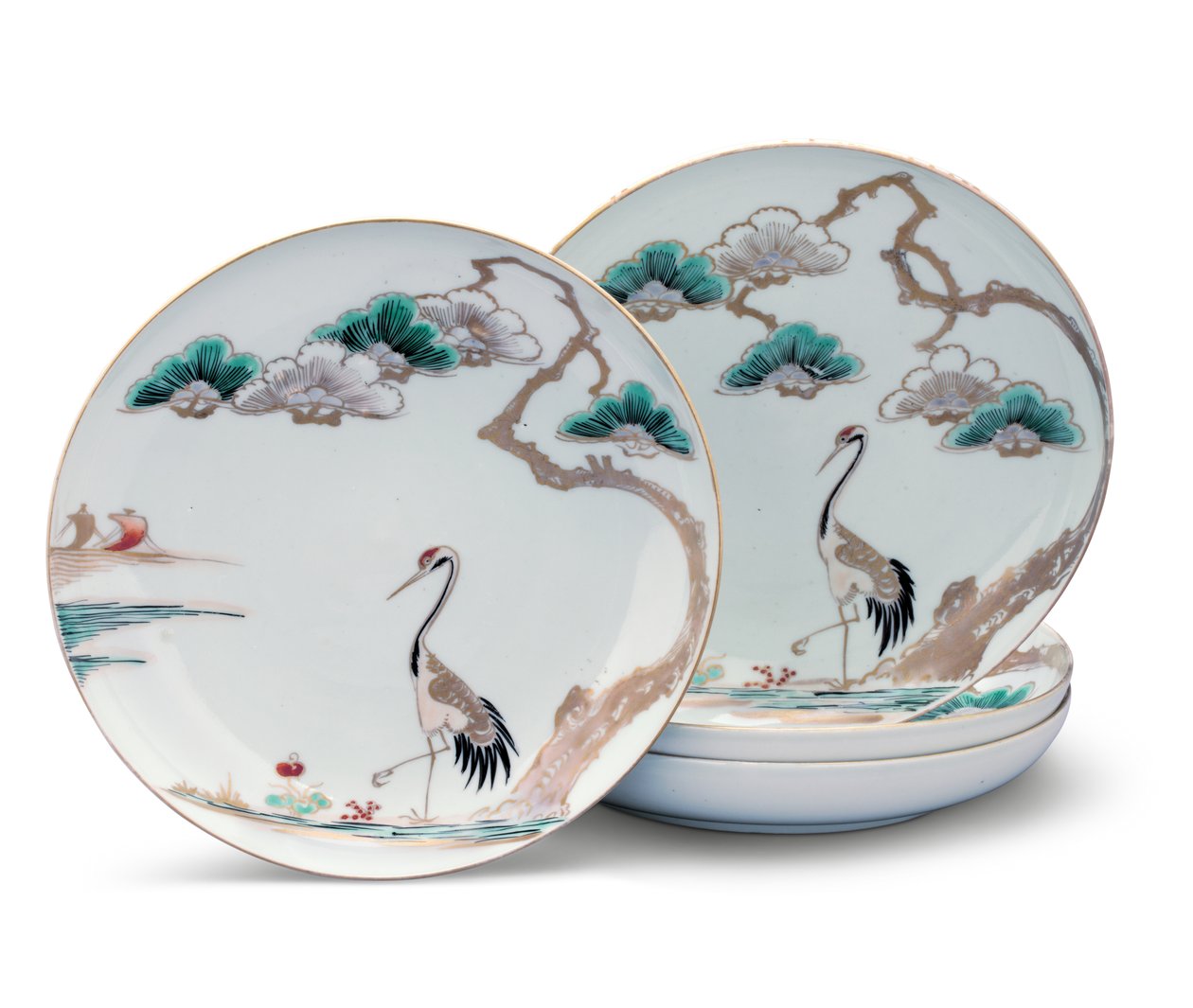 Four Plates, Edo Period by Japanese School