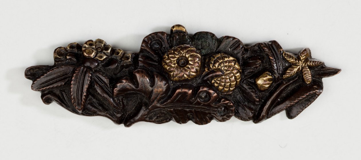 Menuki, or Grip Ornament, in the Form of a Floral Arrangement by Japanese School