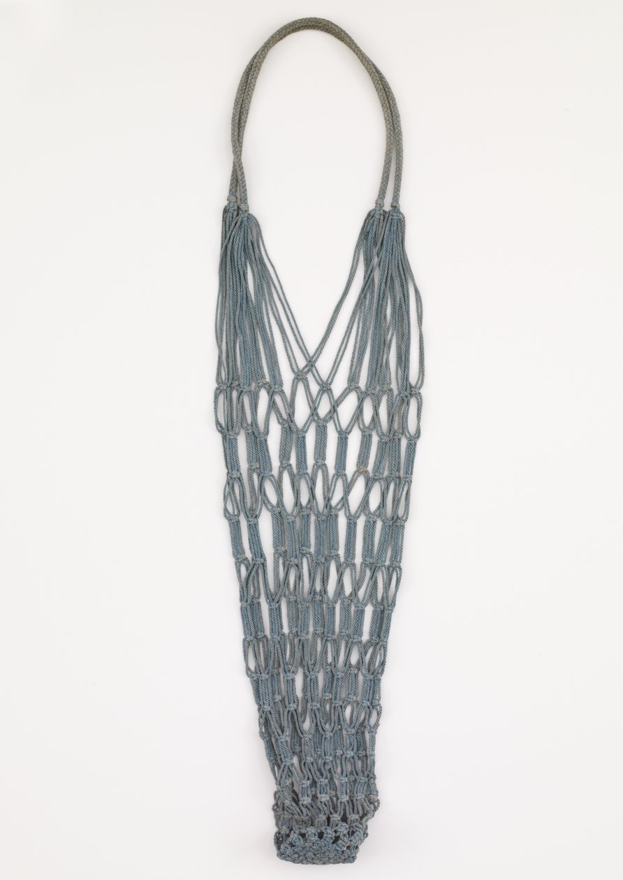 Net bag for displaying tea-leaf storage jar by Japanese School