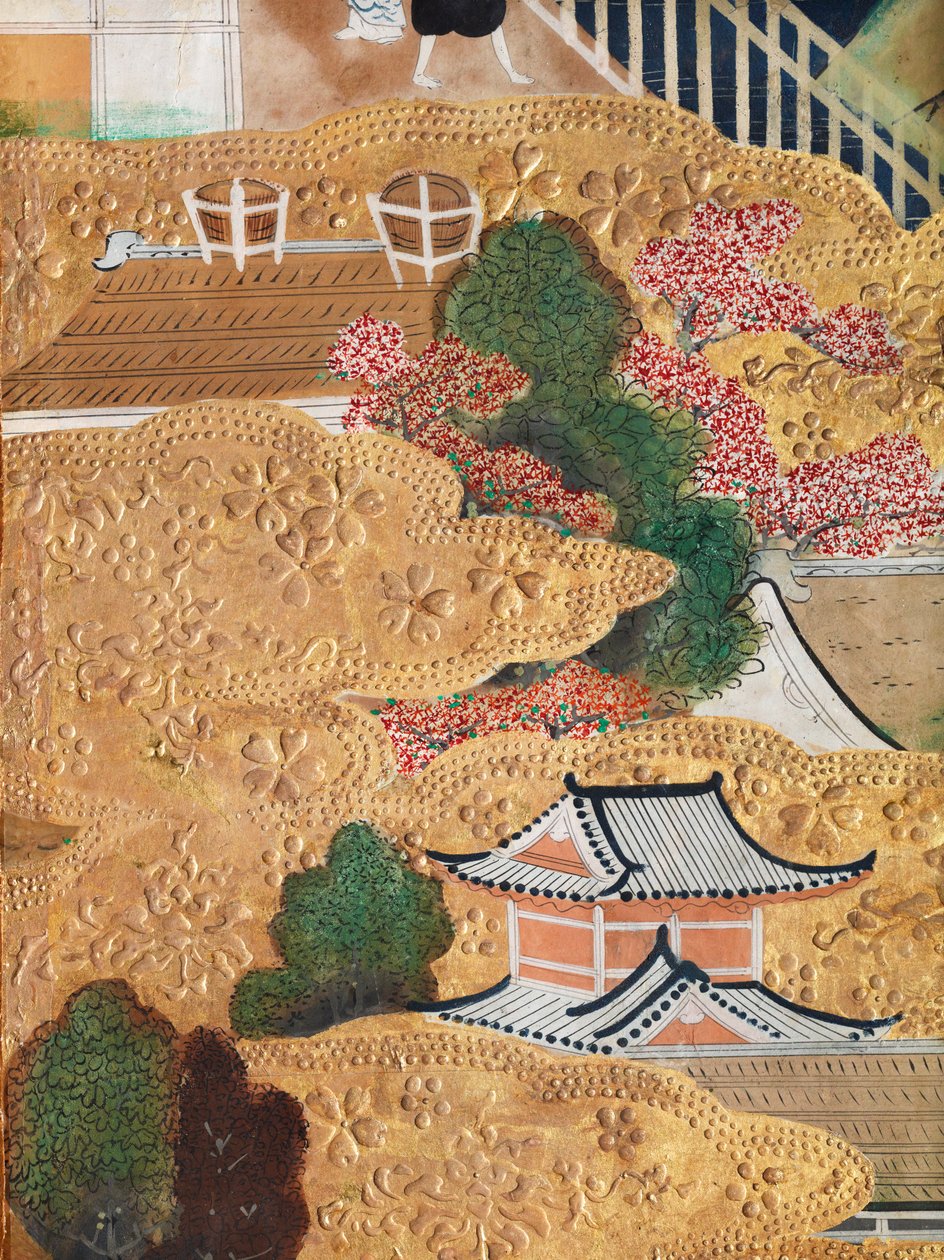 Osakazu Byobu - Japanese Eight-Panel Folding Screen by Japanese School