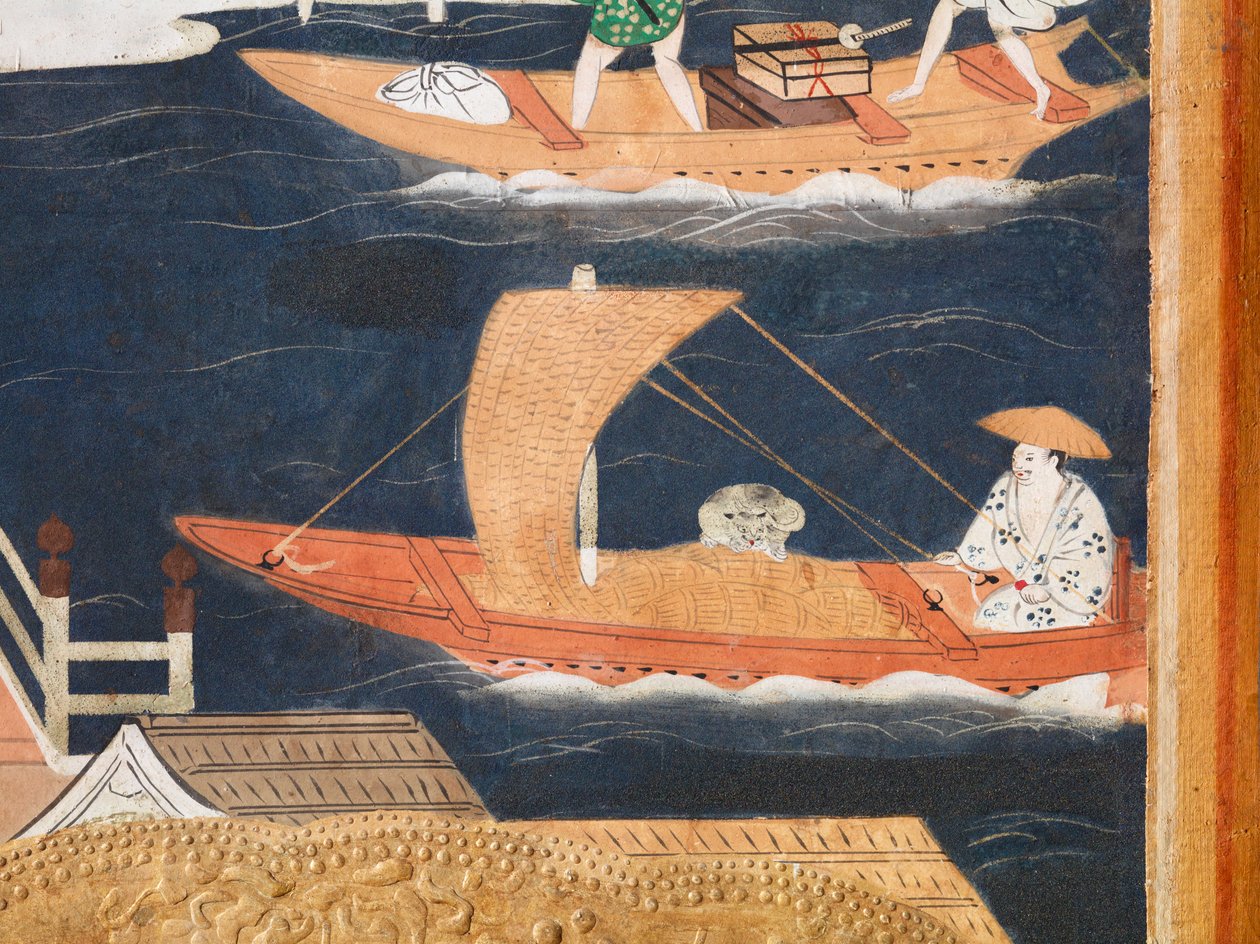 Osakazu Byobu - Japanese Eight-Panel Folding Screen by Japanese School