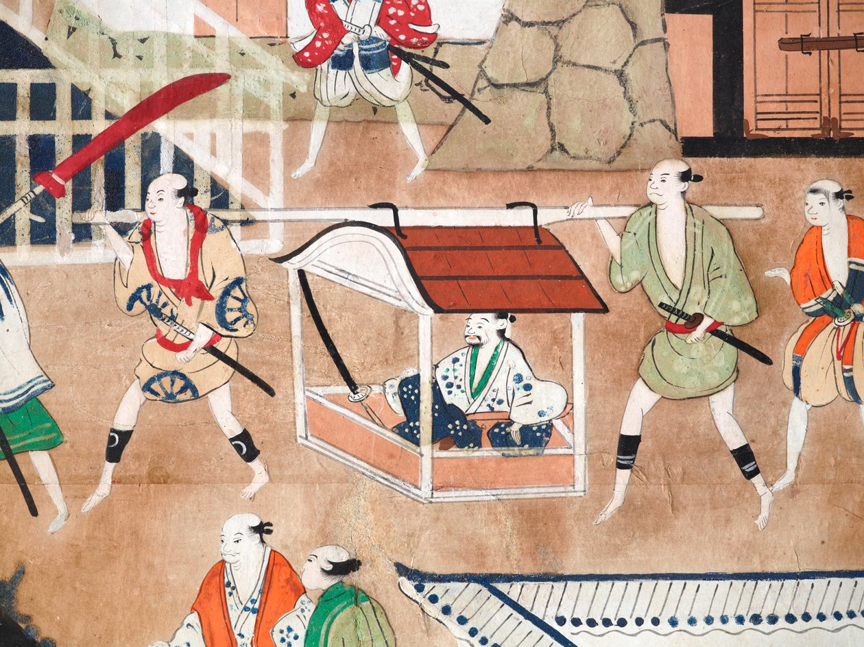 Osakazu Byobu - Japanese Eight-Panel Folding Screen by Japanese School