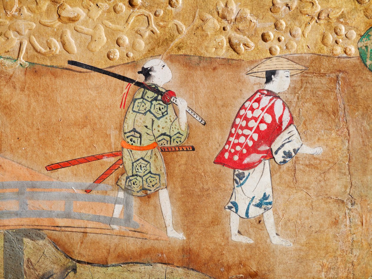 Osakazu Byobu - Japanese Eight-Panel Folding Screen by Japanese School
