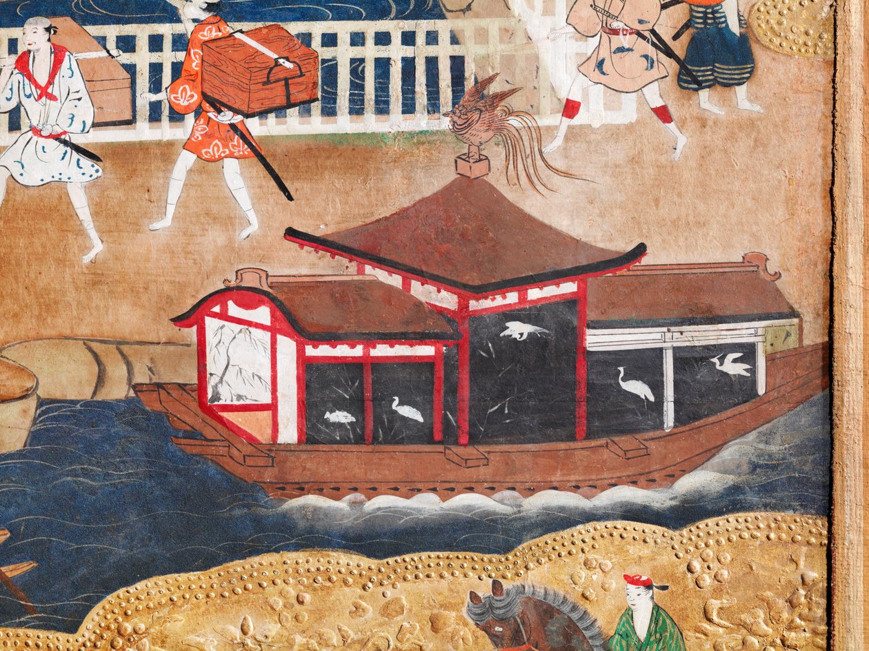 Osakazu Byobu - Japanese Eight-Panel Folding Screen by Japanese School