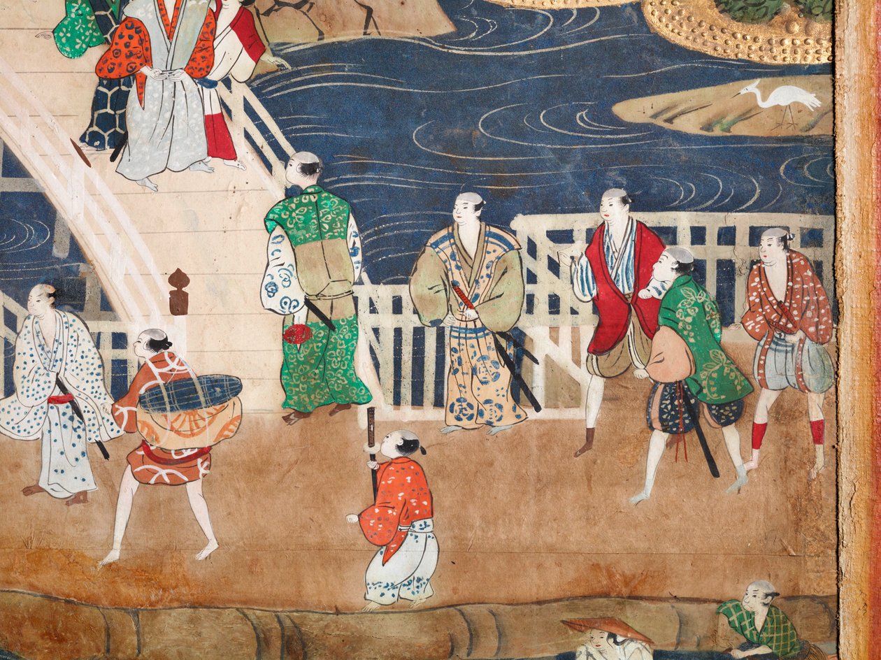 Osakazu Byobu - Japanese Eight-Panel Folding Screen by Japanese School