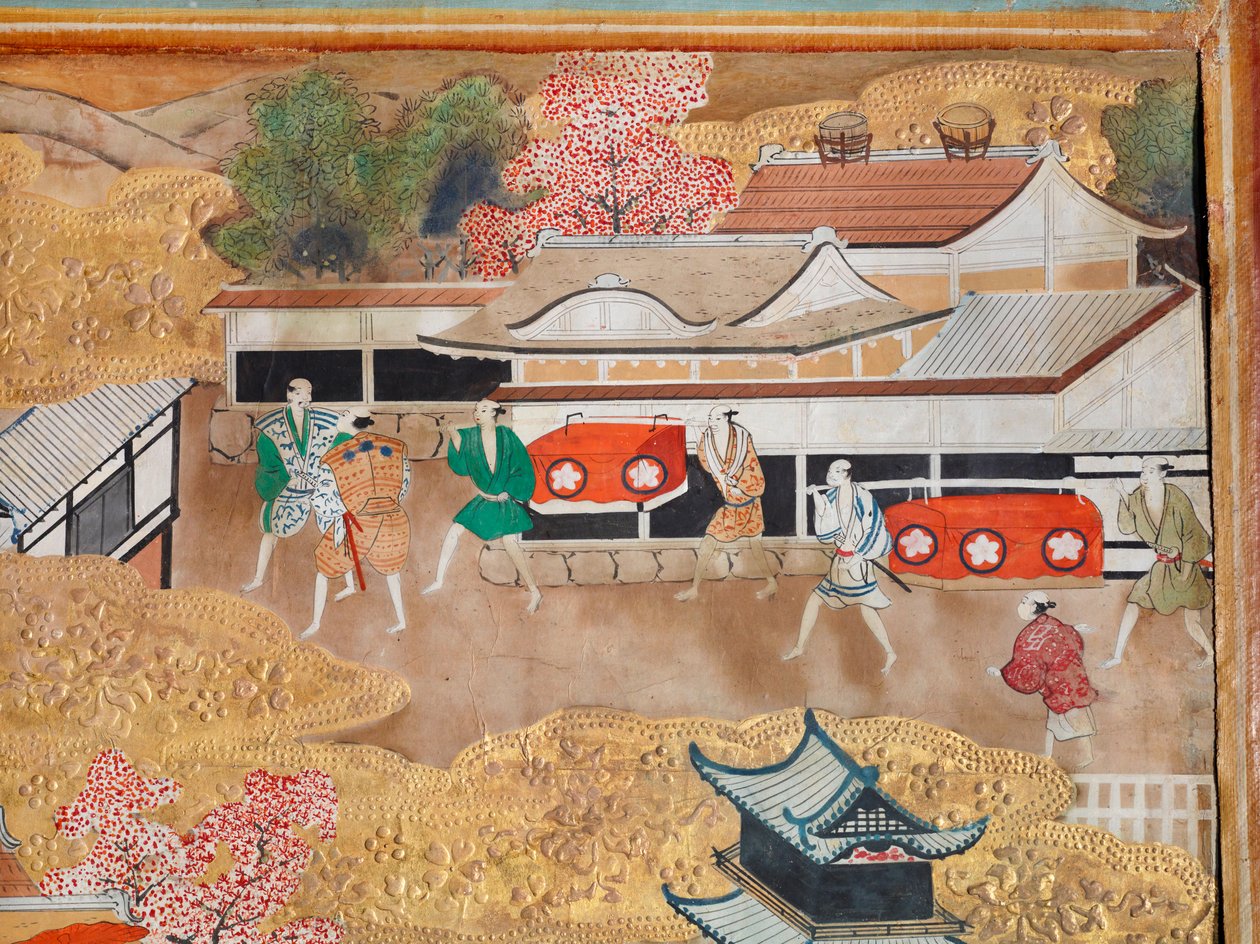 Osakazu Byobu - Japanese Eight-Panel Folding Screen by Japanese School
