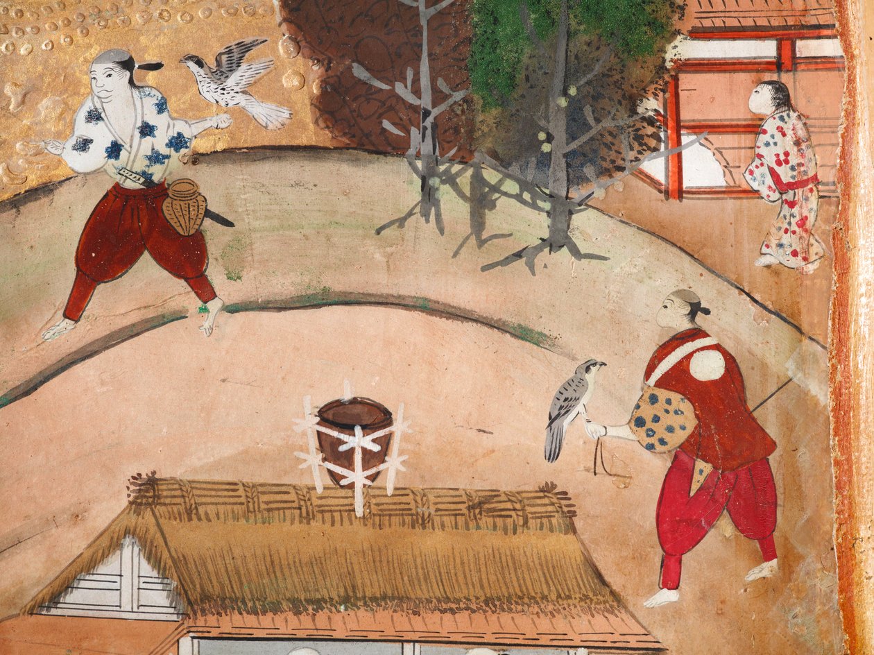 Osakazu Byobu - Japanese Eight-Panel Folding Screen by Japanese School