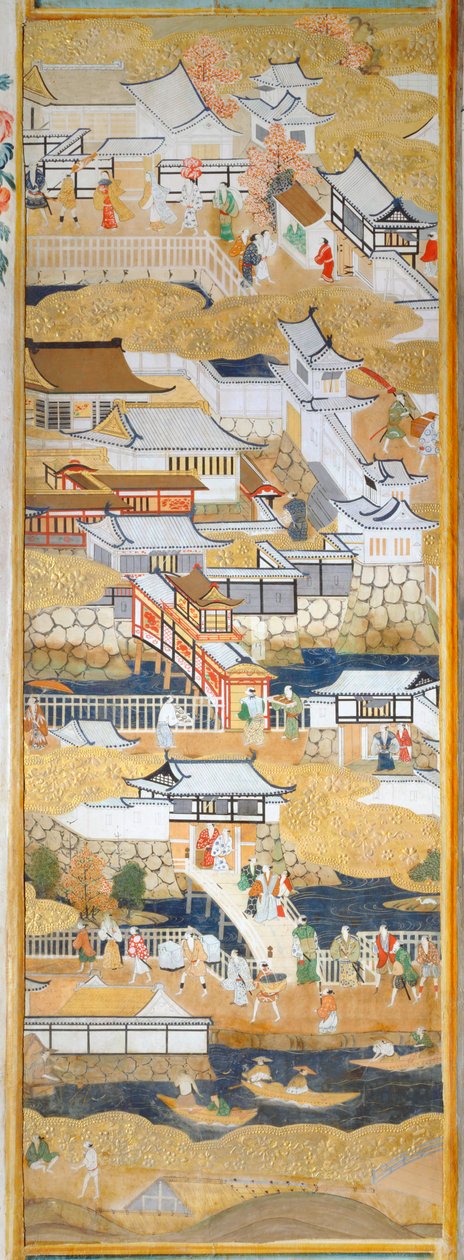 Osakazu Byobu - Japanese Eight-Panel Folding Screen by Japanese School