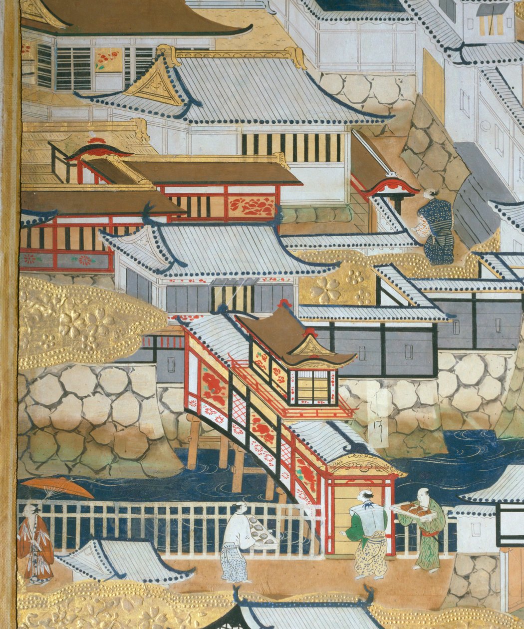 Osakazu Byobu - Japanese Eight-Panel Folding Screen by Japanese School