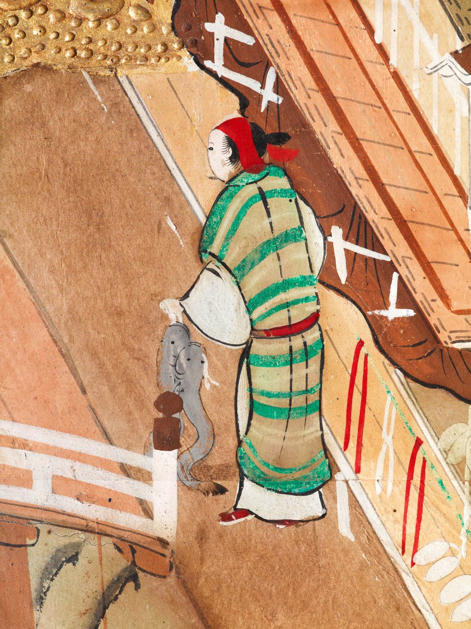 Osakazu Byobu - Japanese eight-panel folding screen by Japanese School