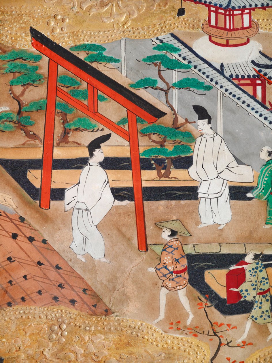 Osakazu Byobu - Japanese eight-panel folding screen by Japanese School