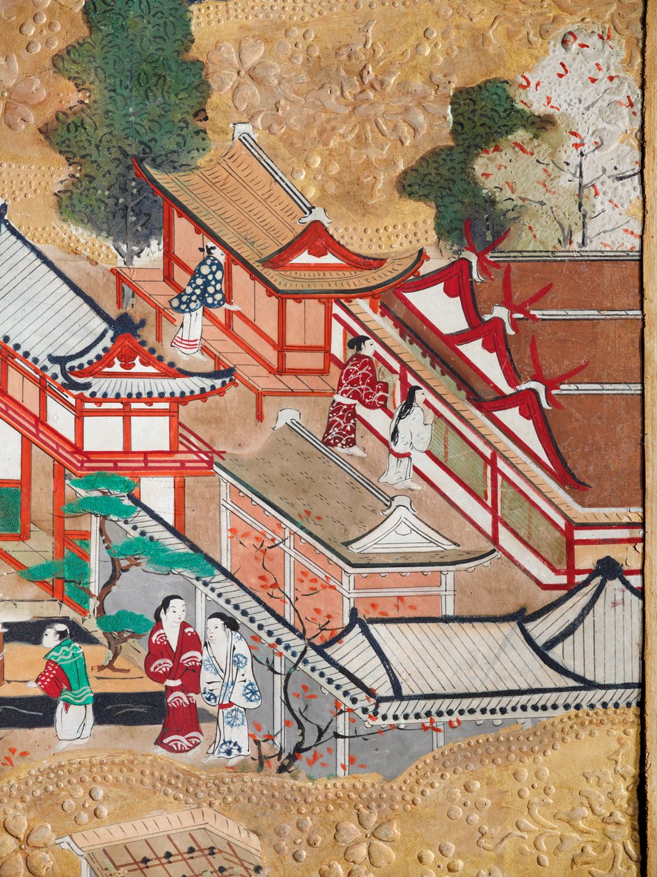 Osakazu Byobu - Japanese eight-panel folding screen by Japanese School