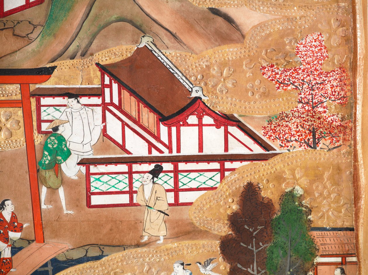 Osakazu Byobu - Japanese eight-panel folding screen by Japanese School