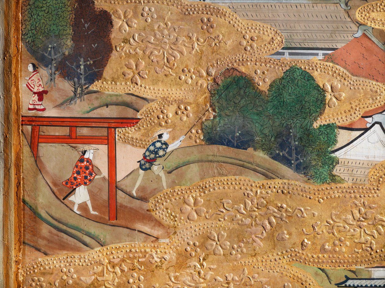 Osakazu Byobu - Japanese eight-panel folding screen by Japanese School