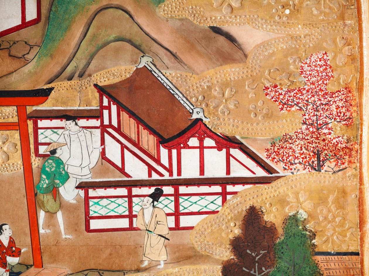 Osakazu Byobu - Japanese eight-panel folding screen by Japanese School