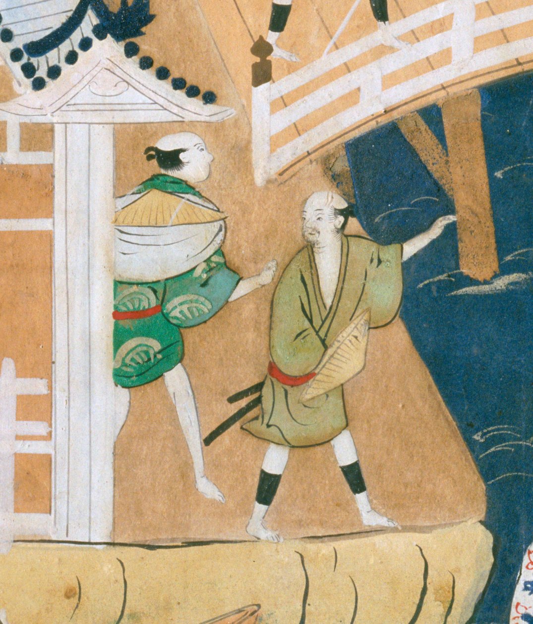 Osakazu Byobu - Japanese eight-panel folding screen by Japanese School