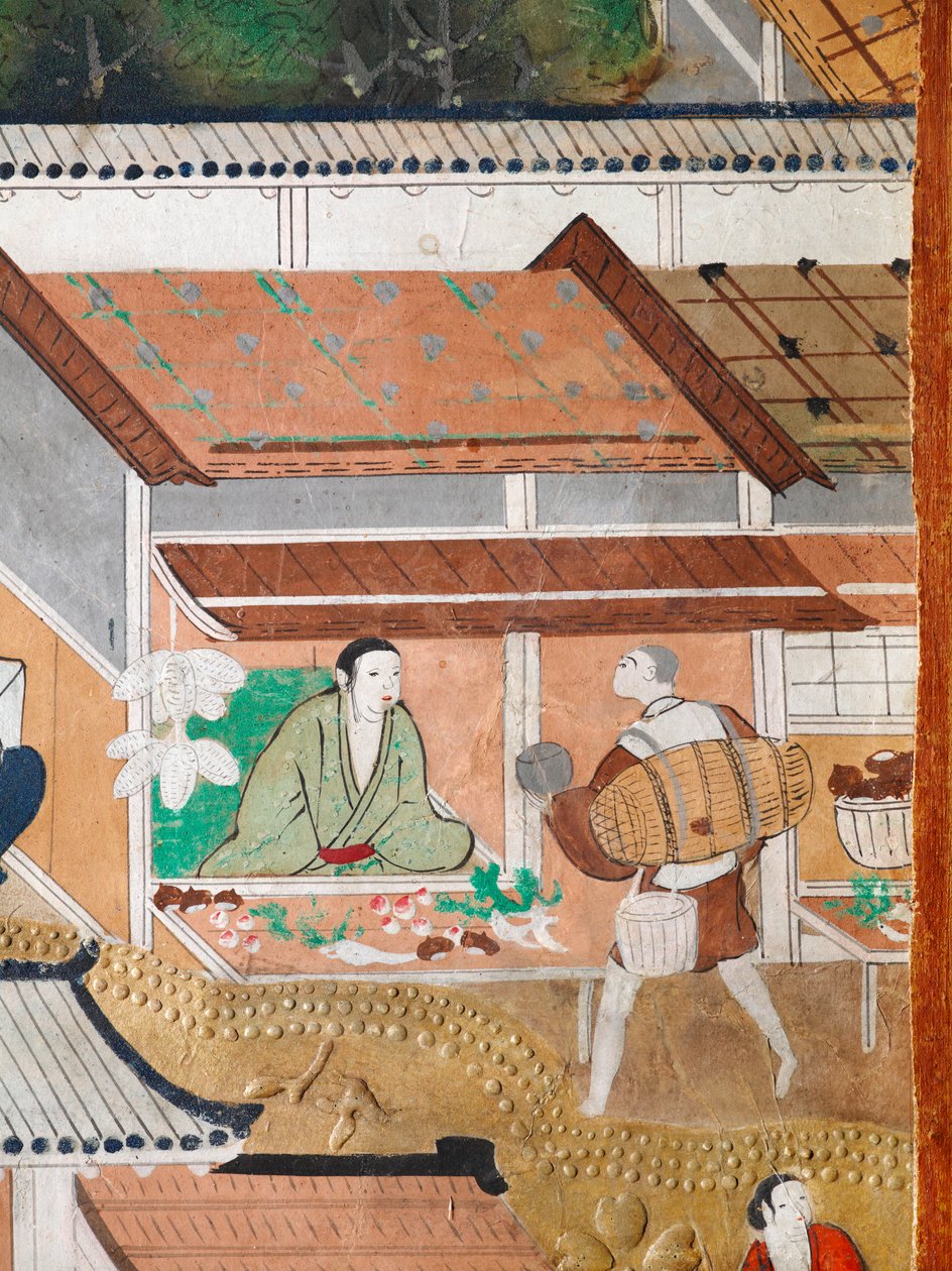 Osakazu Byobu - Japanese eight-panel folding screen by Japanese School