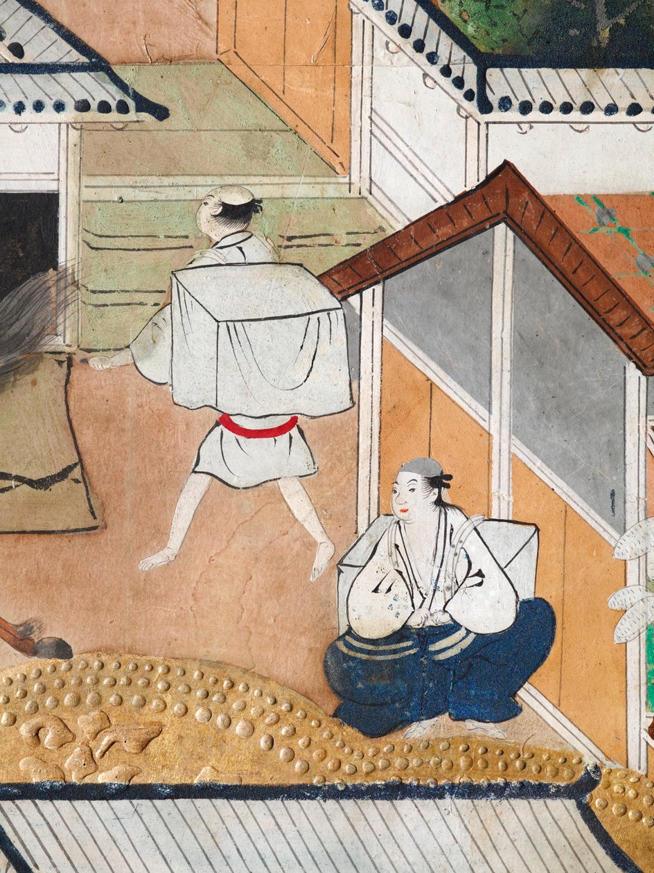 Osakazu Byobu - Japanese eight-panel folding screen by Japanese School