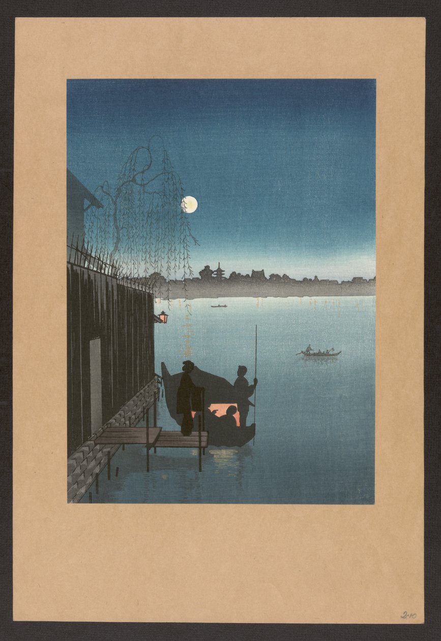 Sanbashi Bridge in Fukugawa at Night, c.1900-20 by Japanese School