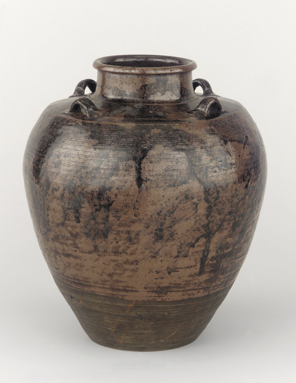 Tea-leaf storage jar with four lugs on squared shoulder, Edo period by Japanese School
