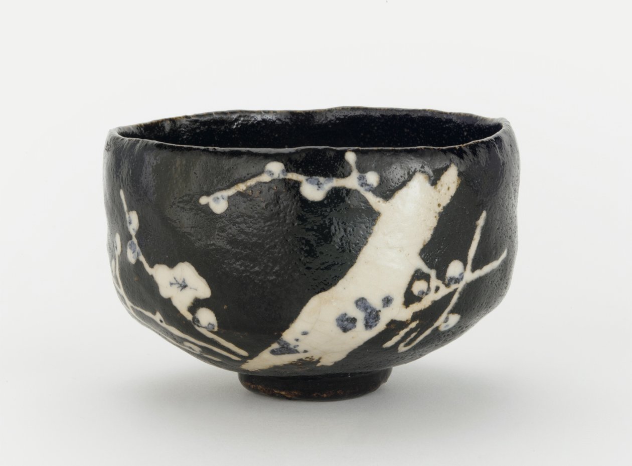 Tea Bowl with Design of Blossoming Plum Tree, Kyoto, Kyoto-fu, Edo Period by Japanese School
