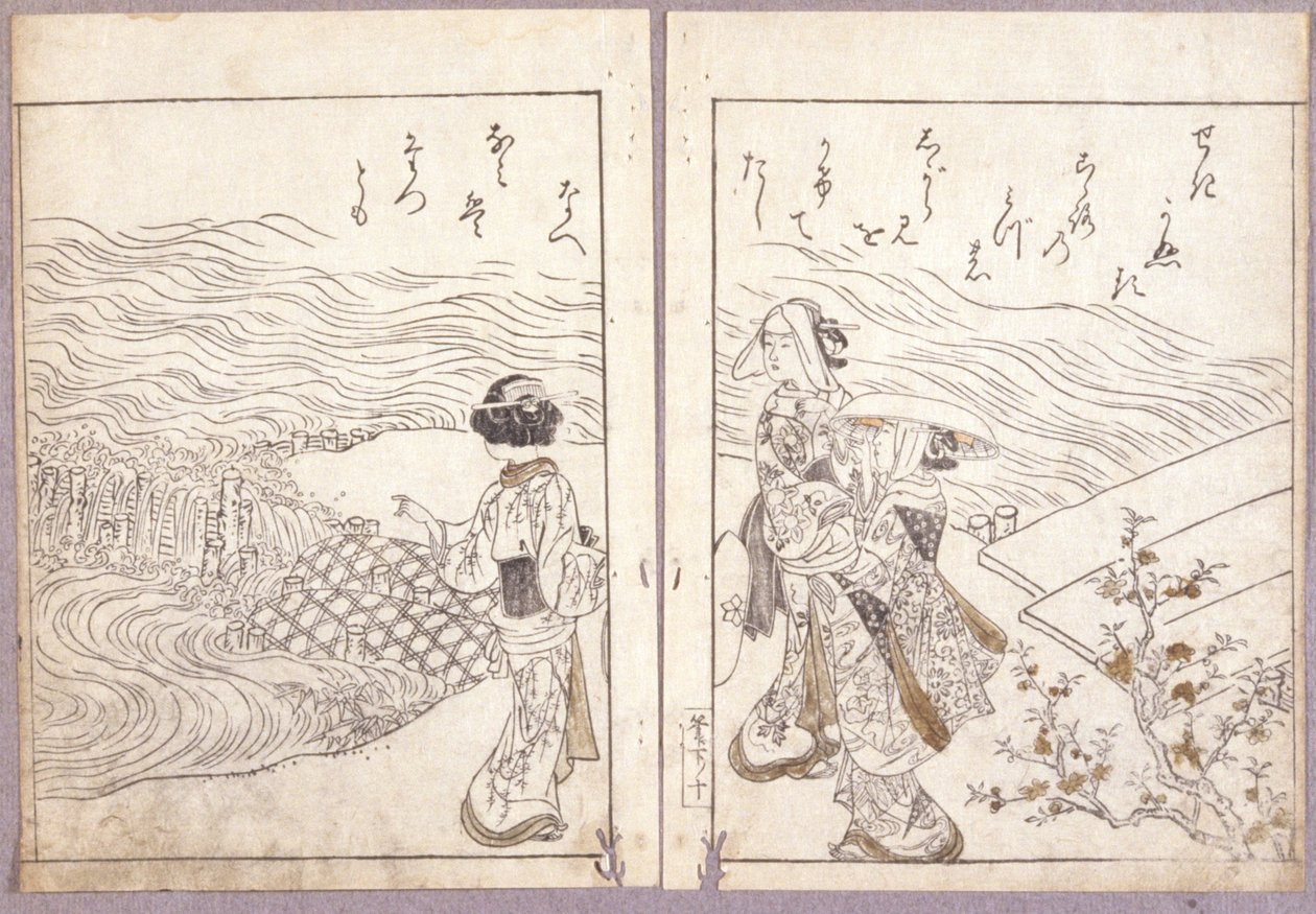 A Hojo Party from Azuma Genji Pilgrimage Crowd Viewing the Buddha Image by Japanese School