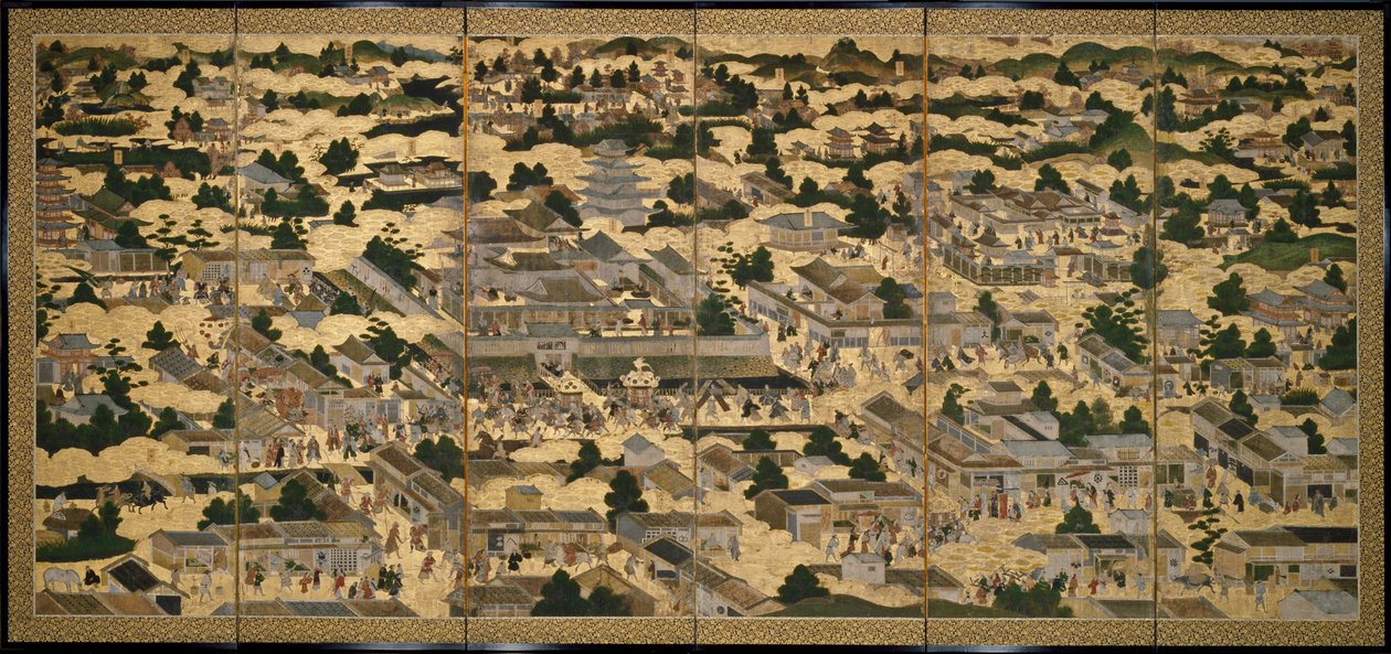 Views In and Around Kyoto (Rakuchu rakugai zu), ca.1616-24 by Japanese School