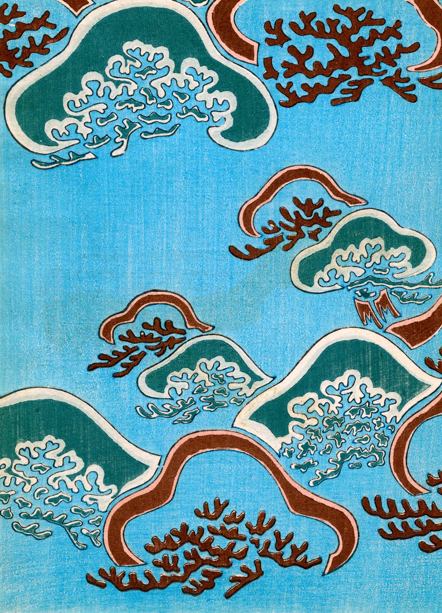 Woodblock Print of Coral by Japanese School