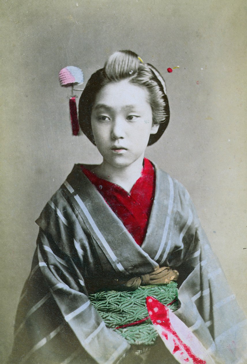 Young Girl in a Kimono, c.1860-70 by Japanese School