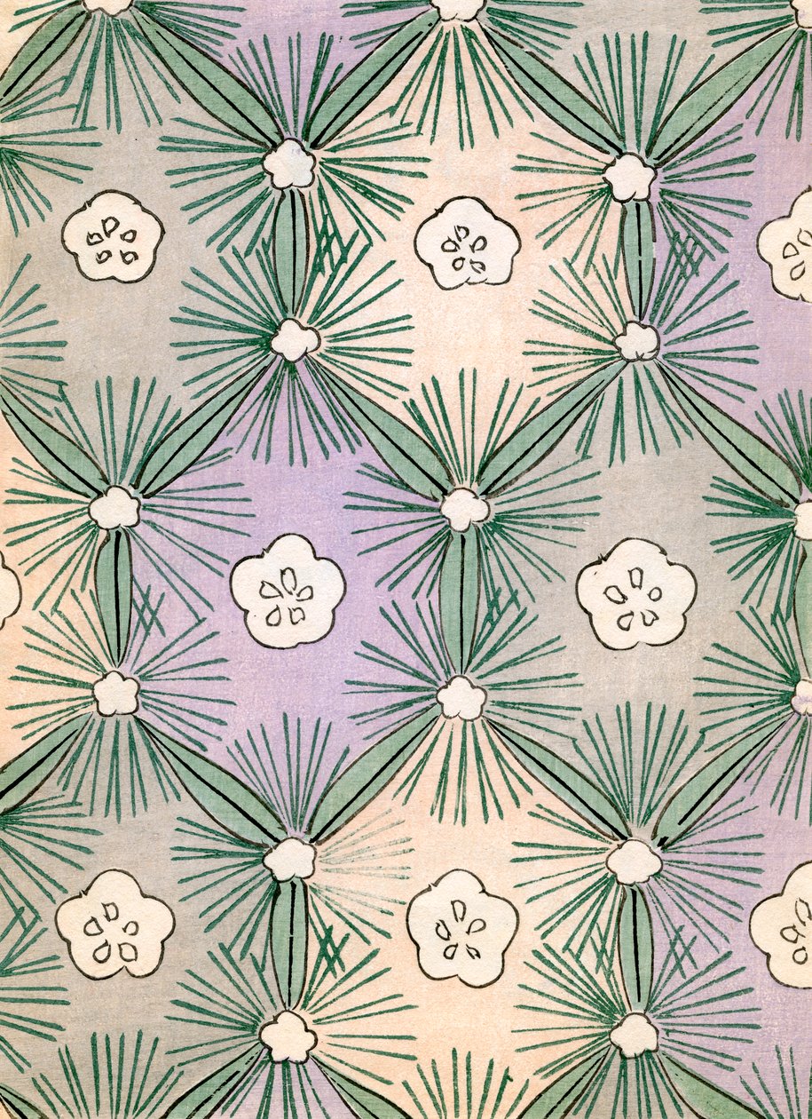 Pine Needles and Blossoms by Japanese School