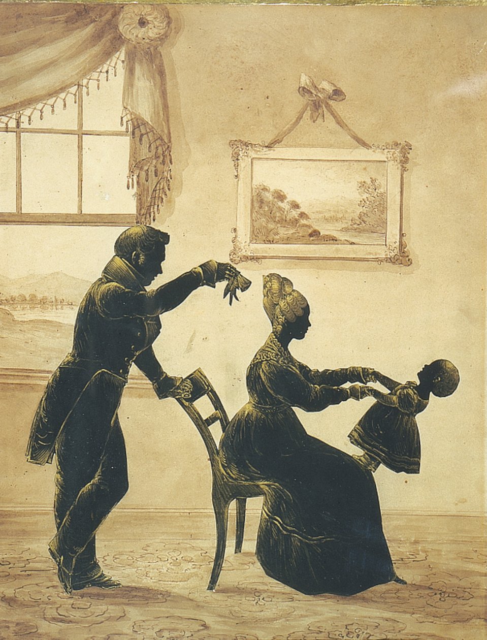 Silhouette of a Young Family by Jarvis F. Hanks
