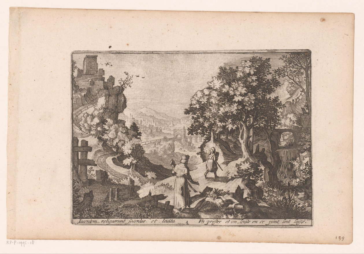 Landscape with the Parable of the Good Samaritan: The Priest and the Levite Pass by the Victim by Jaspar de Isaac (attributed to)